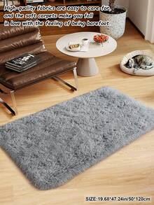 1件纯色柔软舒适长绒驼色长毛地毯，现代简约北欧风格暖色调房间装饰，蓬松厚实，温暖舒适，奶油色家居装饰，秋冬季节礼物，蓬松的圣诞节/万圣节/情人节装饰礼物，易于打理的客厅、沙发、卧室床边地毯 - 淺灰色 - 查看 8