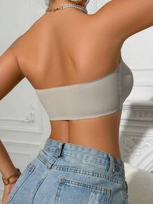 2件装（灰色+黑色）前扣式无缝文胸，升级防滑硅胶，无钢圈文胸（A-C罩杯） - 彩色 - 查看 10