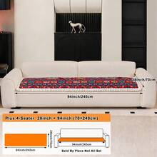 1pc Bohemian Style Sofa Cushion Cover Thicken Anti-Slip Sofa Slipcovers For Living Room Bedroom Outdoor Sofa Cover Pet Stain Prevention 4-Season Sofa Seat Cushion Cover For L-Shaped Single Seat Recliner And 1/2/3/4 Seater Sofas New Decorations For Spring And Summer Homes - Red - View 13
