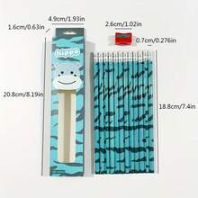 12支装高品质可爱动物系列2B铅笔 - 内置橡皮擦，附赠卷笔刀，图案包括豹纹、河马纹、长颈鹿纹、斑马纹，是办公、学校、奖励、小奖品的理想之选。 - 彩色 - 查看 6