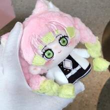 Demon-Fluffy-Slayer: Kimetsu-Chibi-No Yaiba Anime Plush Doll – Pink Hair Green-Eye Design, Soft Fluffy 10cm, Cute Collectible Gift For Anime Fans & 4-12Y Kids - 2 - 查看 2