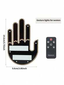 1个LED手势灯，趣味汽车装饰灯，汽车手势灯，新款LED汽车后窗指示灯，4种模式，电池供电，遥控，汽车配件 - 彩色 - 查看 11