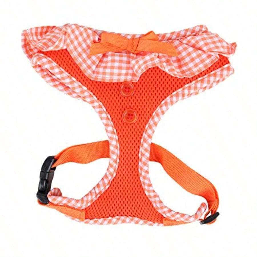 Puppia Autentico Arnes Vivien Rosa Mediano - Mediano+naranja/fiesta de bloques - Ver 1