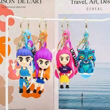 1pc/Set K-POP & SajaBoys Valentine's Day, Mother's Day, Easter, Ramadan Gift, KPOP Cute Keychain, Earphone Keychain, Cartoon Pendant (Suitable For Girls), Anime Phone Charm, Bag Accessories, Friend Gift (Silicone Material, Slight Color Fading Is Normal) - Multicolor - View 8