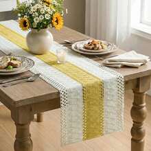 ¡RecomendadoArtoid Mode Camino de Mesa Rústico Amarillo de Granja, Decoración de Mesa de Cocina y Comedor de Temporada Festiva Hueca para Decoración de Fiesta en Casa 12x72 Pulgadas¡Top de Temporada - Rosa 1 - Ver 4