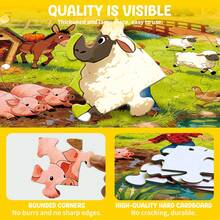 Giant Floor Puzzles Farm Animals 70 Pieces For Kids,58x58cm/22.83x22.83inch Large Size Round Jigsaw Puzzle For Toddlers, Birthday Toys Gifts For Girls Boys - Multicolor - View 10