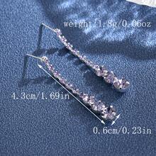 1 Pair Fashionable Long Teardrop Rhinestone Earrings, Suitable For Women's Daily Wear