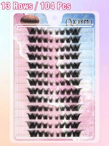 104 Pieces Of False Eyelash Clusters, False Eyelash Extensions, Fluffy Individual Eyelashes, C-Curl, Mixed Lengths Of 8-15mm, Natural Eyelash Extensions, DIY Cluster Eyelashes, With Soft Fine Bands, Reusable, Eyelash Clusters, False Eyelash Clusters, Single False Eyelashes, False Eyelashes - C - 查看 5