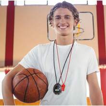 100pcs Random Color Party Whistles - Birthday Party Themed Whistles, Football Whistles, Basketball Whistles, Birthday Gifts, Wedding Rally Props - Plastic Whistle - View 4