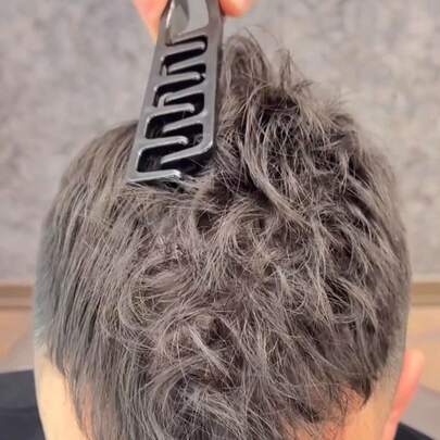 1pc Wide-Tooth Comb For Men - Fluffy Texture, ABS Plastic Textured Handle, Suitable For All Hair Types, Great For Home, Back To School, Travel And Holidays