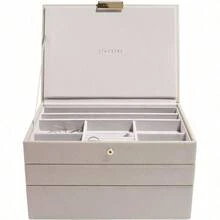 Taupe Classic Medium Jewellery Box - Set Of 3 - Taupe - View 2