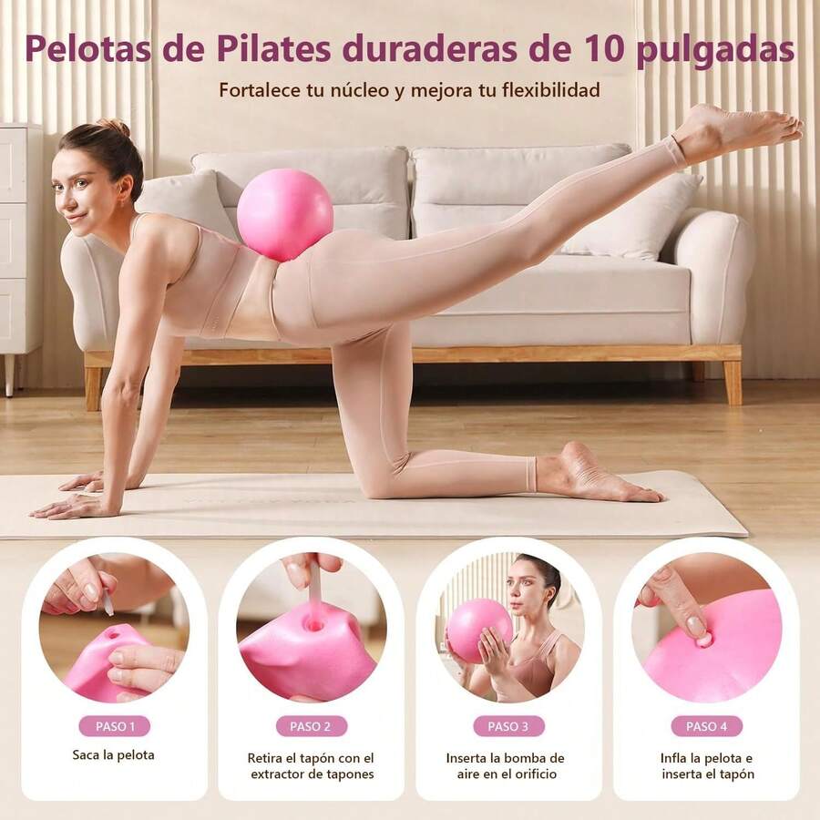 OP 12 PCS Equipo de Pilates para Entrenamiento en Casa : con Pelota de Yoga 25cm, Bandas de Resistencia y Aro de Pilates, Ideal para Pilates en Casa, Yoga y Ejercicio en Hogar Gimnasio