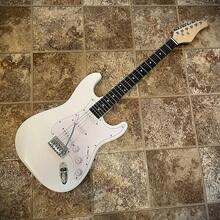 Full-Size  White Electric Guitar With Rosewood Fretboard S-S-S Pickups - như hình ảnh - Xem 7