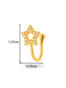 Toppiercing 1 Peça Clipe de Nariz Versátil de Moda com Zircônia Micro-Incrustada em Formato de Coração, Lua, Estrela, Flor, Anel de Nariz Falso Sem Perfuração - Multicolorido - Visão 23