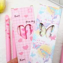Best-Selling Ins Style Girlish Heart Practice Pen, Extra-Long Soft Grip Sweet Heart Stress-Relieving Pen, High Appearance Level Student Butterfly Gender-Neutral Pen