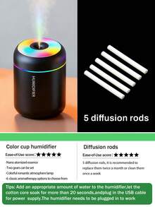 1 Peça Humidificador de Carro USB 180ml - Com Névoa Fria e Luzes LED, Aroma e Humidificador de Ambiente, Purificador de Ar Essencial Pequeno para Carros. Disponível em Preto e Branco, Proporciona Ar Fresco Duradouro e é Ideal para Carro, Casas, Quartos, Escritórios e Casas de Banho - Modelo H09 - Ver 20