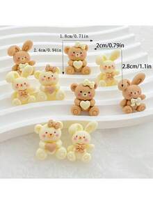 10 mô hình thỏ dễ thương, phụ kiện thỏ bằng nhựa, hình hoạt hình đáng yêu, đồ thủ công DIY bằng nhựa màu kem, trang trí ốp điện thoại, nhãn dán sổ tay/cốc, đồ trang trí tiệc lễ hội, đồ trang trí bàn làm việc lễ Phục sinh. - nhiều màu - Xem 3