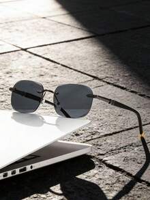 1副/2副复古无框男士驾驶钓鱼时尚眼镜 - 彩色 - 查看 3