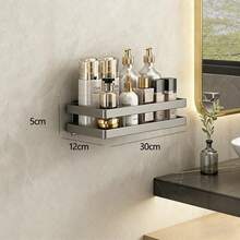 1 件装 30cm/40cm 锻铁浴室置物架，壁挂式浴室置物架，浴室收纳架，浴室配件，免钻孔浴室置物架，梳妆台置物架，轻奢浴室壁挂式马桶收纳架 - 彩色 - 查看 6