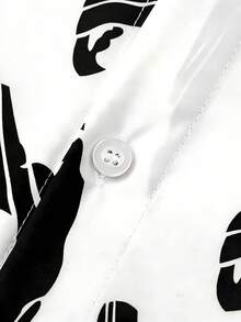 1pc Men's Lightweight Outdoor Shirt, Collared Design, Single-Breasted Closure, Patterned Design, Regular Fit, Polyester Fabric, Suitable For Outdoor Hiking, Sports, Vacation And Casual Wear White - White - View 3
