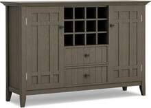 SIMPLIHOME Bedford Buffet - 54 Inch Wide Solid Wood 3-Door Sideboard Buffet In Dark Tobacco Brown, Transitional Storage Cabinet For Dining Room Or Kitchen With Adjustable Shelves And Drawers - Màu E - Xem 1