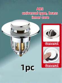 1个不锈钢浴室水槽塞 - 弹跳式排水塞，带毛发收集器，适用于1.18英寸至1.57英寸的洗脸盆，镀铬饰面 - 彩色 - 查看 2