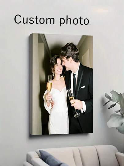 1 pieza Obra de arte en lienzo con foto personalizada | Decoración moderna para el hogar | Adecuado para sala de estar, dormitorio, cocina | Lienzo envuelto | Perfecto para decoración de oficina en casa, arte de sala de estar, decoración de pared enmarcada, decoración de sala familiar, decoración de habitación
