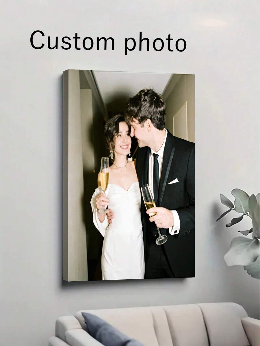 1pc Customized Photo Canvas Wall Art | Modern Home Decor | Suitable For Living Room, Bedroom, Kitchen | Canvas Wrapped | Perfect For Home Office Decoration, Living Room Art, Framed Wall Decor, Family Room Decoration, Room Decoration - Multicolor - View 1