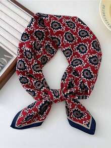 1pc Men's Casual Retro Paisley Pattern Bandana, Soft & Thick Neckerchief Scarf, Suitable For Travel, Daily Wear - Cashew Flower - View 4