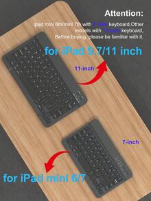 Keyboard Case Compatible With Ipad A16 (11th/10th Gen), 9th/8th/7th Gen (10.2"), IPad Air (10.9"/11"), Made Of TPU Flip Cover PMMA PU Leather, Includes Wireless Bluetooth Keyboard (150mAh Battery) And Stand, Black - Black - View 8