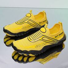 Zapatos acuáticos para hombres para deportes acuáticos, zapatos ligeros y transpirables de cinco dedos para senderismo, natación, playa, gimnasio - Zapatos multifuncionales de suela blanda con drenaje - Amarillo - Ver 22