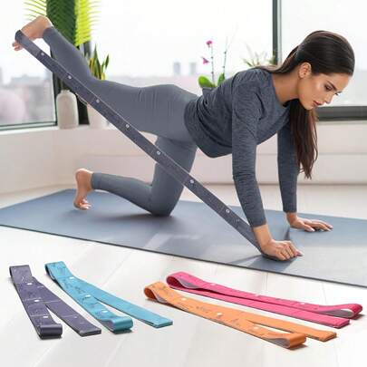 - Portable Flexible Stretching Strap For Pilates, Latin Dance And Gymnastics With Orange Accents Durable Great For Physical Therapy