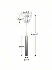 1pc Stainless Steel Semi-Automatic Egg Beater, Hand Pressure & Rotation, Suitable For Eggs, Milk, Dough Mixing, Kitchen Cooking Tool - Multicolor - View 11