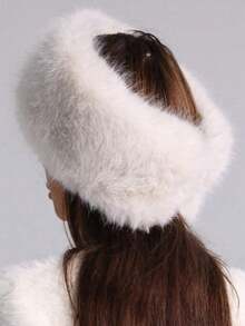 1Pc Women's Solid Color Plush Fluffy Hat, Soft Comfortable Warm Minimalist Cap, Casual Versatile Windproof Suitable For Daily Wear, Can Be Matched With Scarf, Autumn/Winter Decor Autumn - Nhiều màu - Xem 13