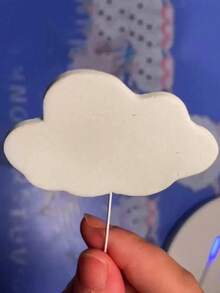 8 piezas Decoraciones de pastel en forma de nube blanca, Decoraciones 3D de espuma para pasteles adecuadas para fiestas de cumpleaños, celebraciones de inauguración, días festivos, Día del Padre, Navidad - Multicolor - Ver 4