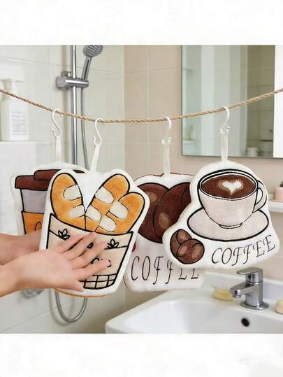 2条/4条干湿两用手巾，适用于厨房、浴室装饰或客厅悬挂，超强吸水，是节日礼物或宿舍装饰的完美之选，可提升优雅洁净的氛围（随机发货）