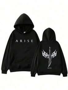 Men 's Anime Solo Leveling Hoodie Hip Hop Hoodie Vintage Gothic Pattern Sweatshirt Manga Solo Leveling Casual Hoodie Hoodie For Women Sweatshirts For Women Hoodies For Men 's Hoodie Sweatshirts For Men - 黑色 - 查看 6