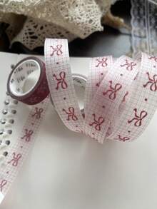 Vintage New Year Red Flash PET Tape Sparkling Tapes Scrapbooking Masking Tape Bow Love Retro Adhesiva Decoration Junk Journaling Materials Tape - Multicolor - View 5