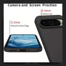 Luxurious Black Shock-Proof Protective Case, Compatible With Google Series Models. The Protective Case Is Shock-Resistant, Water-Resistant, And Scratch-Resistant. It Is A Mobile Phone Accessory, With Ultra-Thin Shock Absorption, Classic And Simple Design, Shock-Proof And Durable, Of High Quality, In Solid Color, Compatible With Google Pixel 10, Pixel 10 Pro, Pixel 10 Pro XL, Pixel 9, Pixel 9A 5G - Black - View 6