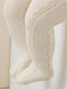 1双女婴公主心形镂空网眼透气舒适连裤袜，适合日常生活或聚会穿着 - 彩色 - 查看 31