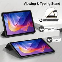 Protective Case Compatible With Ipad 11th Gen Tablet, IPad A16 Protective Shell, Full-Body Honeycomb TPU Leather Protective Case, Smart Sleep/Wake Function, Tri-Fold Tablet Protective Case, Full-Body Drop Protection, Also Fits IPad 10th Gen, Suitable For IPad Air 11 (M3)/IPad Air 11 (M2)/IPad Pro 11 - Black - View 3