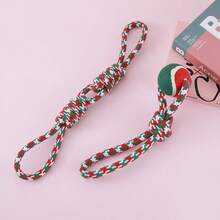 2件装圣诞宠物训练玩具，狗狗拔河绳，打结设计，耐用耐咬材质，可水洗，适合所有狗狗拉扯、投掷、咀嚼。 - 彩色 - 查看 5