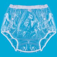 可重复使用的塑料裤，采用高弹力PE薄膜，时尚防水成人尿布，ABDL尿布爱好者适用，柔软透明塑料裤，适合青少年和成人 - 彩色 - 查看 24