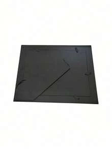 1pc Simple Black Plastic + Glass Frame Glass Photo Frame, Wedding Photo Frame, Tabletop Or Wall Hanging - Black - View 10