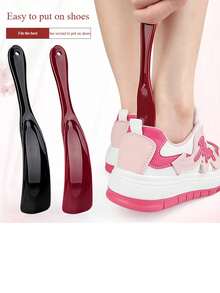 New Stylish Shoehorn For Men, Women, And Children, Hangable Type, Doesn't Require Bending Over. Travel Portable Shoehorn For Home Use, Convenient Tool For Putting On And Taking Off Shoes. Made Of Plastic With A Long Handle, Compact And Mini, Suitable For Pregnant Women. Helps Put On Shoes Without Using Hands, Hygienic, Convenient, And Allows Quick Wearing. - Multicolor - View 1