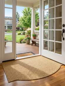 1pc Washable Asymmetrical Pineapple Rug (Faux Jute), Decorative Carpet, Bedroom Decor, Small Rug, Carpet, Home Decor, Living Room Carpet, Living Room Small Rug, Bedroom Rug, Living Room Home Decor, Outdoor Rug, Washable Rug, Very Cute, Machine Washable, Foldable, Easy To Clean Durable, Personalized Home, Fashionable Home Decor, Holiday Decor, New Platform Item, Holiday, Personalized Home, Fashionable Home Decor, Small Rug - Camel - View 1