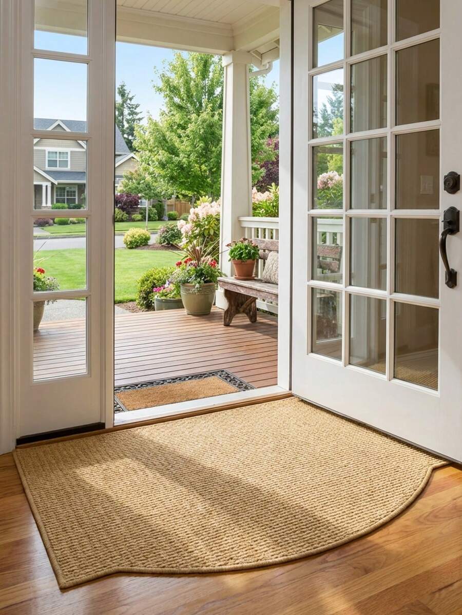 1pc Washable Asymmetrical Pineapple Rug (Faux Jute), Decorative Carpet, Bedroom Decor, Small Rug, Carpet, Home Decor, Living Room Carpet, Living Room Small Rug, Bedroom Rug, Living Room Home Decor, Outdoor Rug, Washable Rug, Very Cute, Machine Washable, Foldable, Easy To Clean Durable, Personalized Home, Fashionable Home Decor, Holiday Decor, New Platform Item, Holiday, Personalized Home, Fashionable Home Decor, Small Rug - Camel - View 1