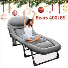 ROSA JM Ideal para la oficina, el hogar y viajes, con reposacabezas ajustable en 6 alturas, soporta hasta 250 kg, cama plegable portátil con colchón y almohada, estructura robusta de alta resistencia. - Gris - Ver 3