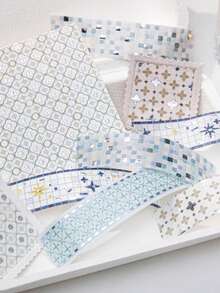 1卷银箔纸胶带，彩色砖块系列，清新艺术感，用途广泛，适用于DIY剪贴簿、日记装饰。 - 彩色 - 查看 5