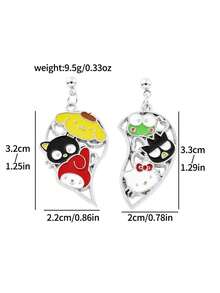 Bông tai mặt dây chuyền hình trái tim dễ thương, mềm mại, kiểu Kawaii, lấy cảm hứng từ phim hoạt hình Sanrio, thích hợp làm quà tặng cho bạn thân/người yêu/bạn bè thân thiết. - Hình trái tim - Xem 5